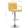 vidaXL Chaises de bar lot de 2 jaune tissu