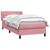 vidaXL Sommier &agrave; lattes de lit avec matelas rose 80x210 cm velours