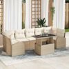 vidaXL Ensemble de canapé de jardin 8 pcs Beige Poly rotin