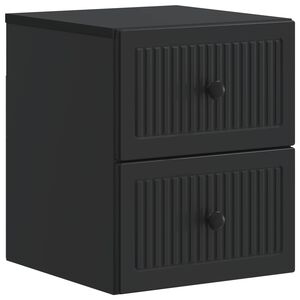 vidaXL Cabinet de chevet mural avec tiroir Noir 33 x 34,5 x 40 cm