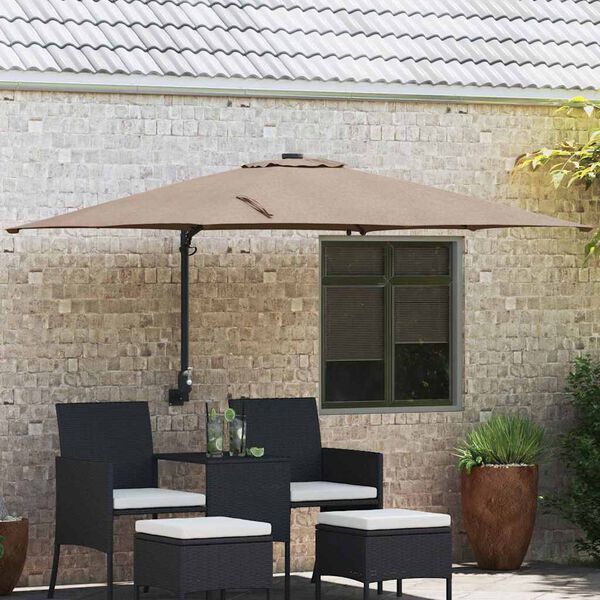 vidaXL Parasol de jardin Taupe 248,5 x 247,5 x 160 cm