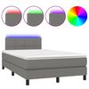 vidaXL Sommier &agrave; lattes de lit matelas LED gris fonc&eacute; 120x190 cm tissu