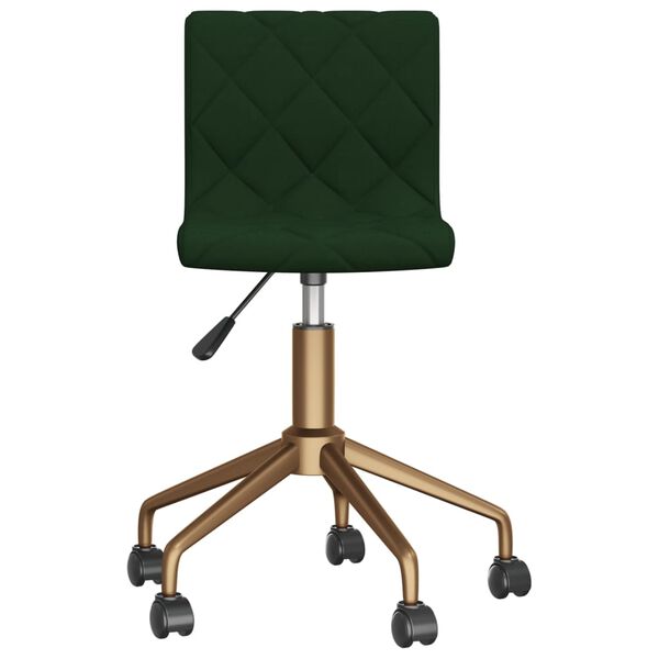 vidaXL Chaises pivotantes &agrave; manger lot de 2 vert fonc&eacute; velours