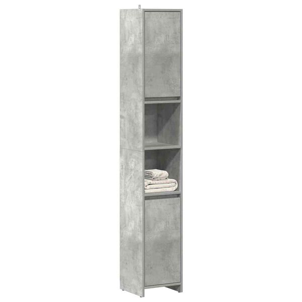 vidaXL Armoire de salle de bain Gris béton 30x30x183,5 cm Aggloméré