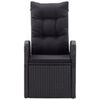 vidaXL Ensemble à manger de jardin avec coussins 7 pcs Noir