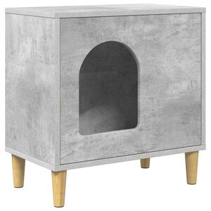 vidaXL Maison pour chat B&eacute;ton 51 x 30 x 52 cm Bois d'ing&eacute;nierie