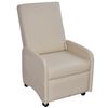 vidaXL Fauteuil pliable cr&egrave;me similicuir