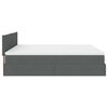 VidaXL Cadre de lit ottoman avec matelas gris fonc&eacute; 180x200cm tissu