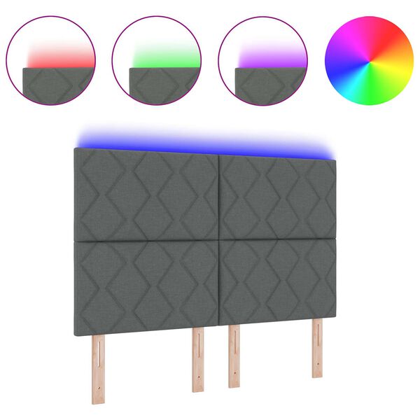 vidaXL T&ecirc;te de lit Gris 144 cm tissu