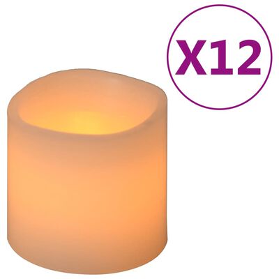 vidaXL Bougies électriques à LED 12 pcs Blanc chaud