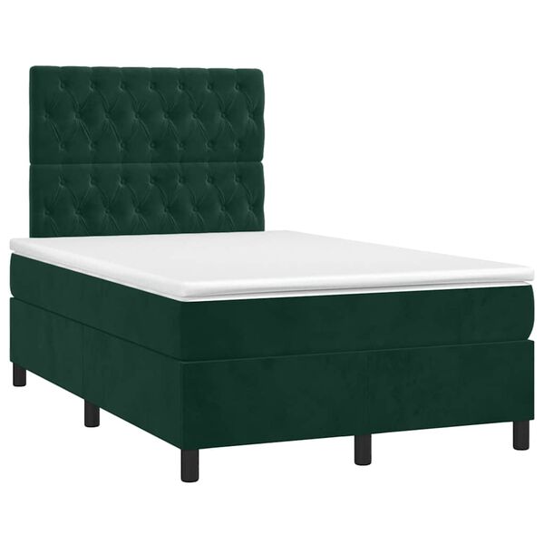 vidaXL Sommier &agrave; lattes de lit avec matelas vert fonc&eacute; 120x190 cm