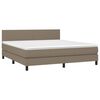 vidaXL Sommier &agrave; lattes de lit avec matelas Taupe 180x200 cm Tissu