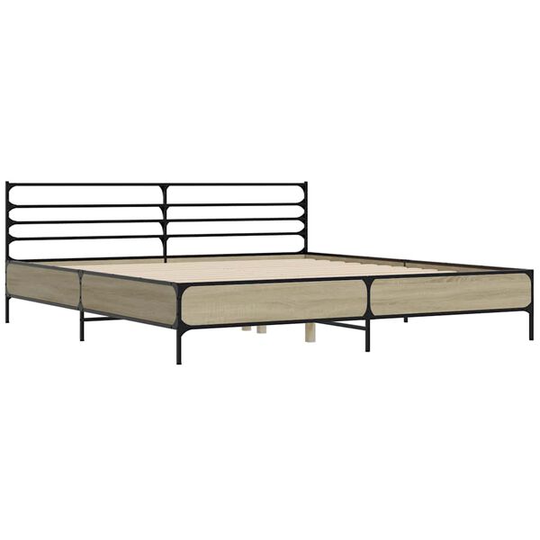 vidaXL Cadre de lit sans matelas ch&ecirc;ne sonoma 180x200 cm