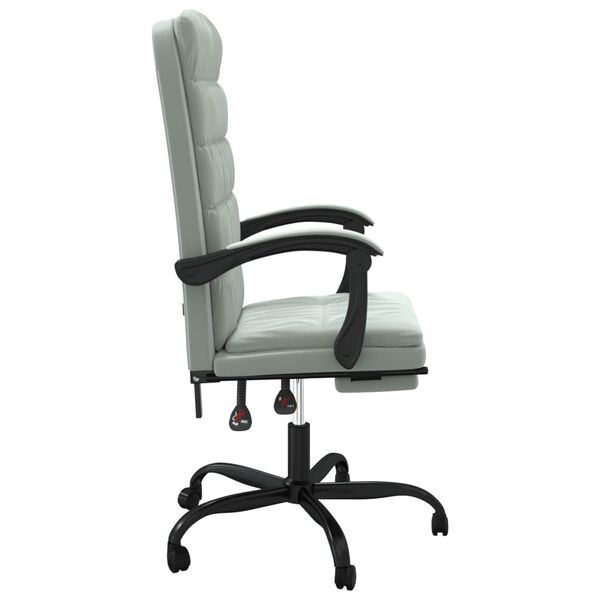 vidaXL Fauteuil inclinable de bureau Gris clair Velours