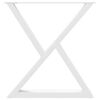 vidaXL Pieds de table &agrave; manger 2 pi&egrave;ces Blanc 80 x (72-73,3) cm Acier