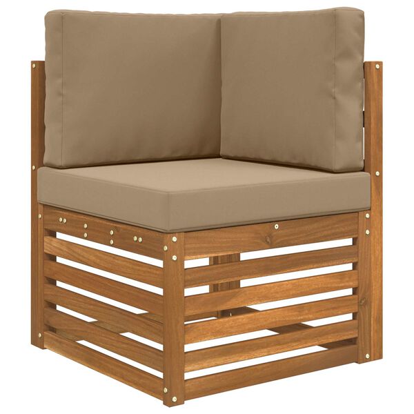 vidaXL Coussin de canap&eacute; d'ext&eacute;rieur 3 pcs Taupe Polyester