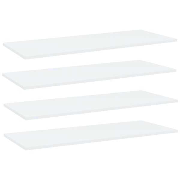 vidaXL Panneaux de bibliothèque 4 pcs Blanc 100x40x1,5 cm Aggloméré
