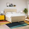 vidaXL Sommier &agrave; lattes de lit avec matelas Cr&egrave;me 180x200 cm Tissu