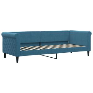 vidaXL Lit de repos sans matelas bleu 80x200 cm velours