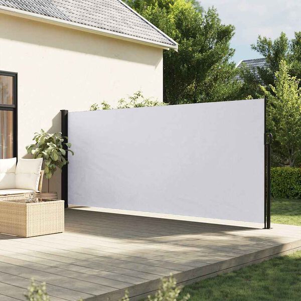 vidaXL Auvent lat&eacute;ral r&eacute;tractable blanc 160x600 cm
