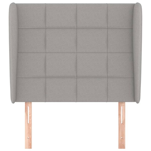 vidaXL T&ecirc;te de lit avec oreilles Gris clair 83x23x118/128 cm Tissu