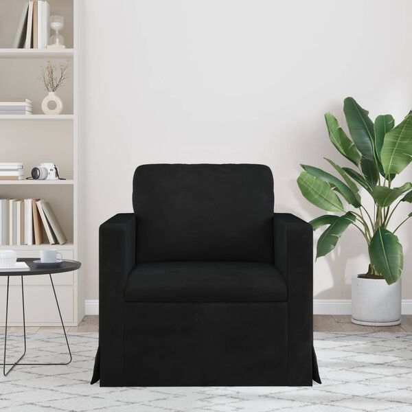 vidaXL Canap&eacute; Noir Dimensions globales: 78 x 78 x 80 cm (l x P x H)