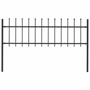vidaXL Cl&ocirc;ture de jardin Woerden avec pointe en acier noir 170 x 60 cm