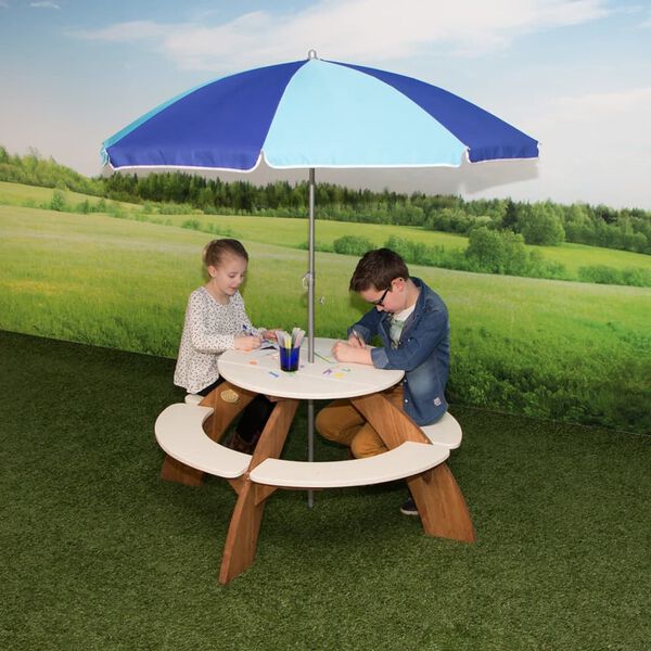 AXI Table de pique-nique d'enfants Orion Marron et blanc A031.024.00