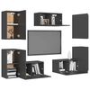 vidaXL Ensemble de meubles TV 7 pcs Gris Bois d&rsquo;ing&eacute;nierie