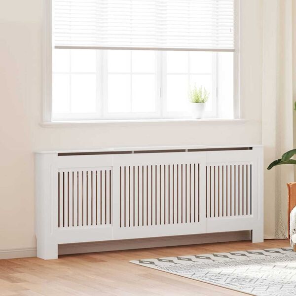 vidaXL Cache-Radiateur 2 pcs Blanc 205 x 20,5 x 81,5 cm