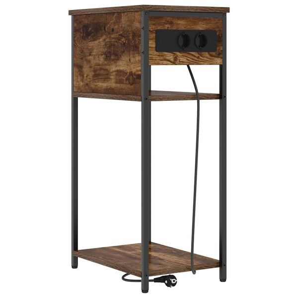 vidaXL Cabinet de chevet Ch&ecirc;ne fum&eacute; 41 x 28 x 76 cm Bois d'ing&eacute;nierie