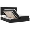 vidaXL Lit de Rangement avec matelas Noir 200 x 200 cm Velours