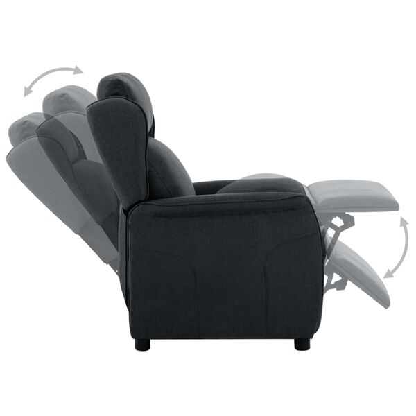 vidaXL Fauteuil inclinable Gris foncé Tissu