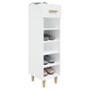 vidaXL Armoire &agrave; chaussure Blanc brillant 30x35x105 cm Bois ing&eacute;nierie