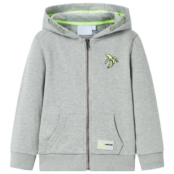 Sweat à capuche et zip pour enfants mélange kaki clair 92