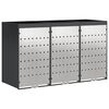 vidaXL Rangement de poubelle &agrave; roulettes pour 3 poubelles Anthracite