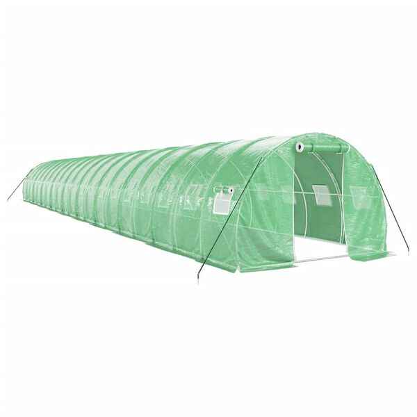vidaXL Serre avec cadre en acier vert 60 m&sup2; 20x3x2 m