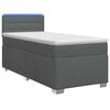 vidaXL Lit de box spring avec matelas et LED Gris fonc&eacute; Simple Tissu