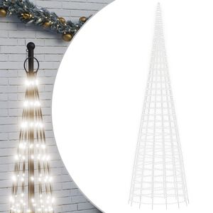 vidaXL Sapin de No&euml;l &agrave; LED sur m&acirc;t de drapeau 3000 LED blanc 800 cm