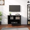 vidaXL Meuble TV avec portes noir 60x35x45 cm bois d'ing&eacute;nierie