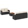 vidaXL Salon de jardin 6 pcs avec coussins noir r&eacute;sine tress&eacute;e