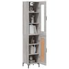 vidaXL Buffet haut Sonoma gris 34,5x34x180 cm Bois d'ing&eacute;nierie