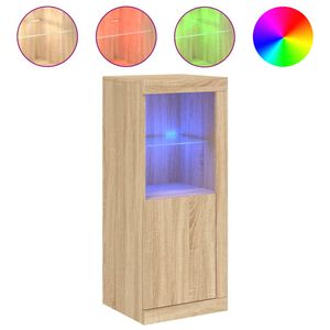 vidaXL Buffet avec lumi&egrave;res LED ch&ecirc;ne sonoma 41x37x100 cm