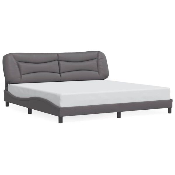 vidaXL Cadre de lit sans matelas Hvar gris 200x200 cm similicuir