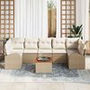 vidaXL Ensemble de canap&eacute; de jardin 8 pcs Beige et blanc