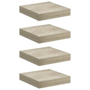 vidaXL &Eacute;tag&egrave;res murales flottantes 4 pcs ch&ecirc;ne 23x23,5x3,8 cm MDF