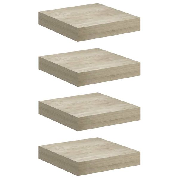 vidaXL &Eacute;tag&egrave;res murales flottantes 4 pcs ch&ecirc;ne 23x23,5x3,8 cm MDF