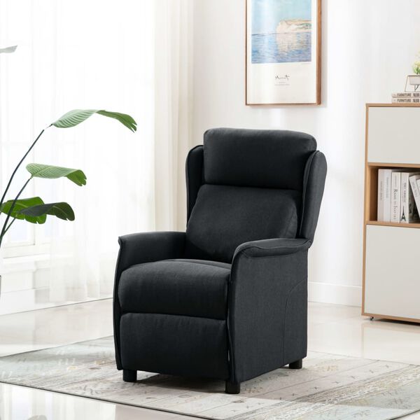 vidaXL Fauteuil inclinable Gris foncé Tissu