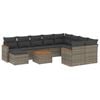 vidaXL Salon de jardin 11 pcs avec coussins gris r&eacute;sine tress&eacute;e
