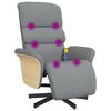 vidaXL Fauteuil inclinable de massage et repose-pieds gris clair tissu